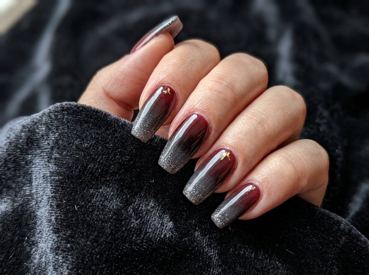 Gradient coffin nails with glitter 20261020211915